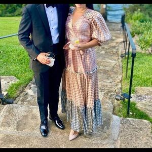 LoveShackFancy Stormi Metallic Maxi Dress size small